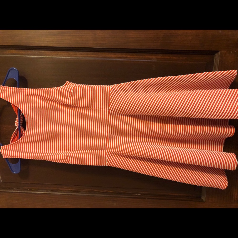 Coral stripe dress